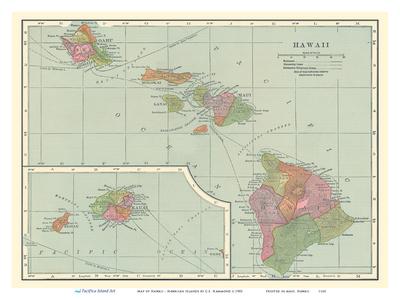 Map of Hawaii - Hawaiian Islands Artwork Print through C.S. Hammond picture regarding Printable Map of Hawaiian Islands named Map of Hawaii - Hawaiian Islands Artwork Print by means of C.S. Hammond